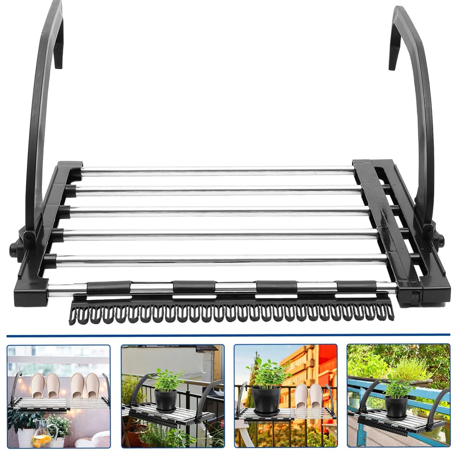 Steel Small Hanging Rack Cloth Drying Rack For Home Balcony And Window - Happy Price - Image 3