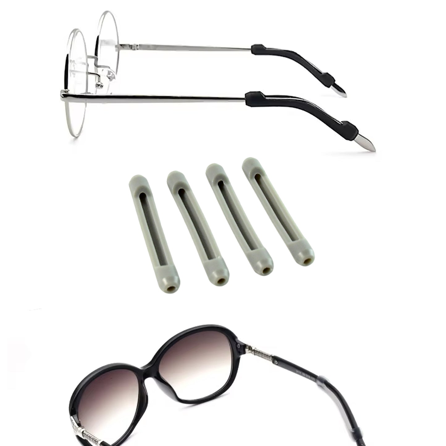 Anti-Slip Eyeglass Temple Tip Sleeves - 4 Pc Set for Secure Fit - Happy Price - Image 4