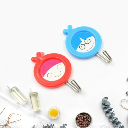 Multipurpose Strong Hook Self-adhesive Hooks For Wall Heavy Plastic Hook Sticky Hook Household For Home  Decorative Hooks Bathroom  All Type Wall Use Hook  Suitable For Bathroom Kitchen Office (2 Pc Set) - Happy Price - Image 1