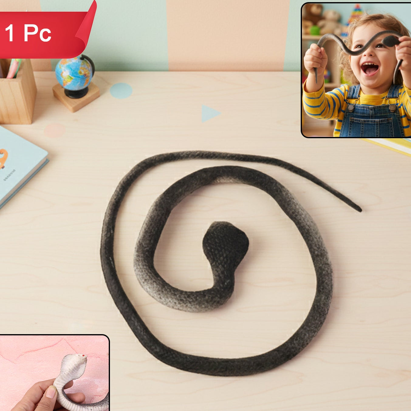 Realistic Flexible Dummy Snake Toy for Kids Pranks & Garden Fun (1 Pc) - Happy Price - Image 1