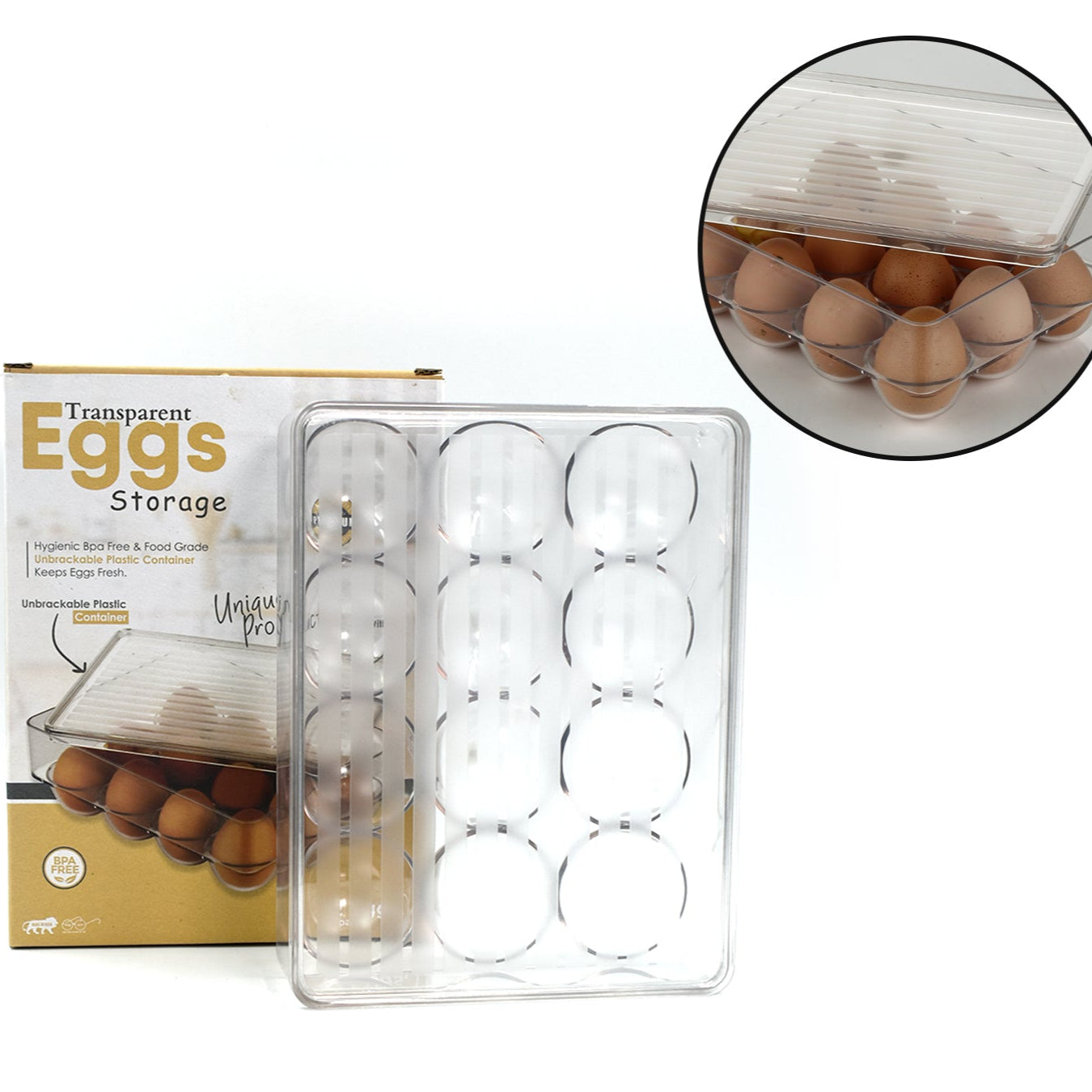 12 Cavity Egg Storage Box For Holding And Placing Eggs Easily And Firmly. - Happy Price - Image 1
