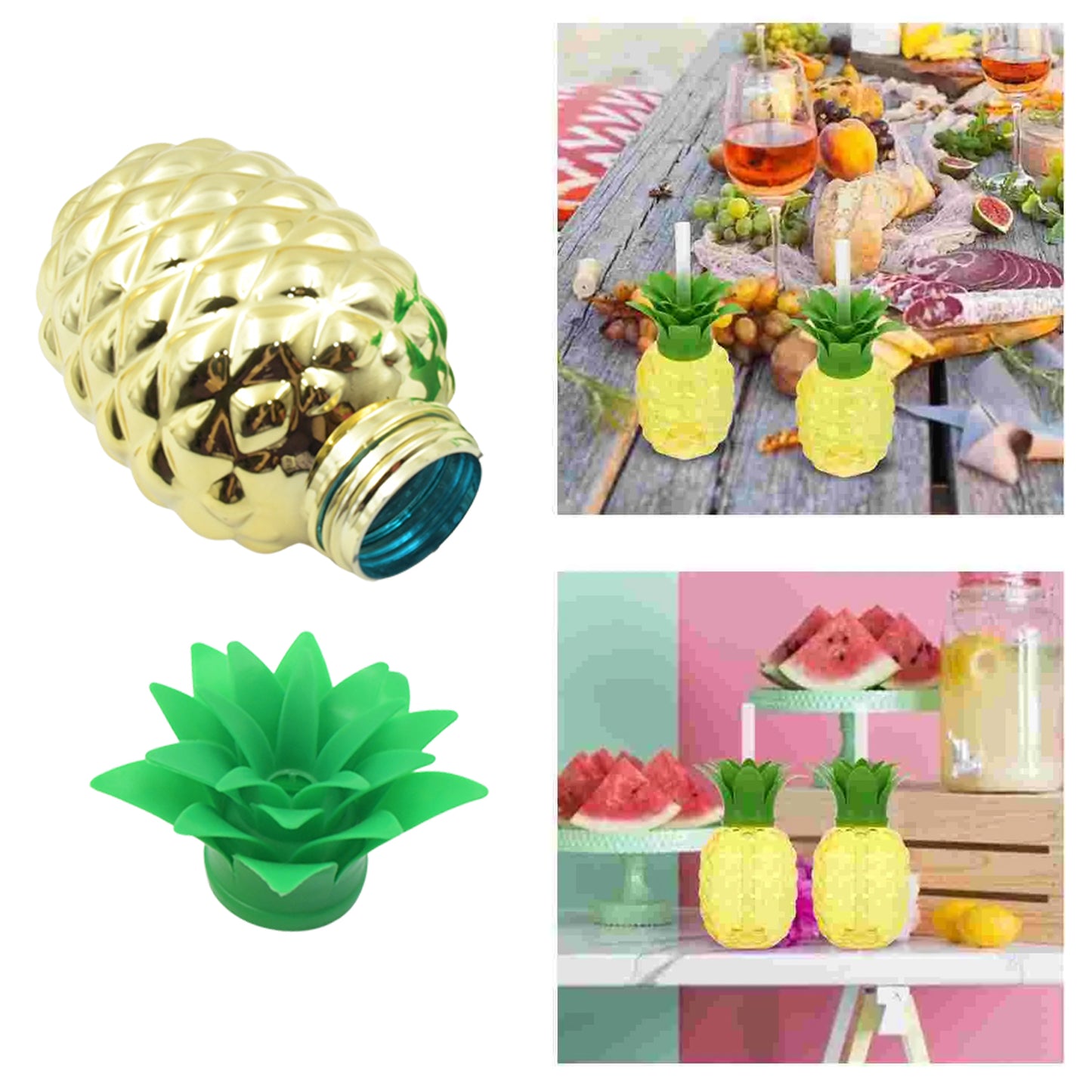 Plastic Pineapple Cups With Straw Pineapple Party Favors Summer Hawaiian And Beach Party Decorations For Kids Adults With Brown Box(1 Pc) - Happy Price - Image 5