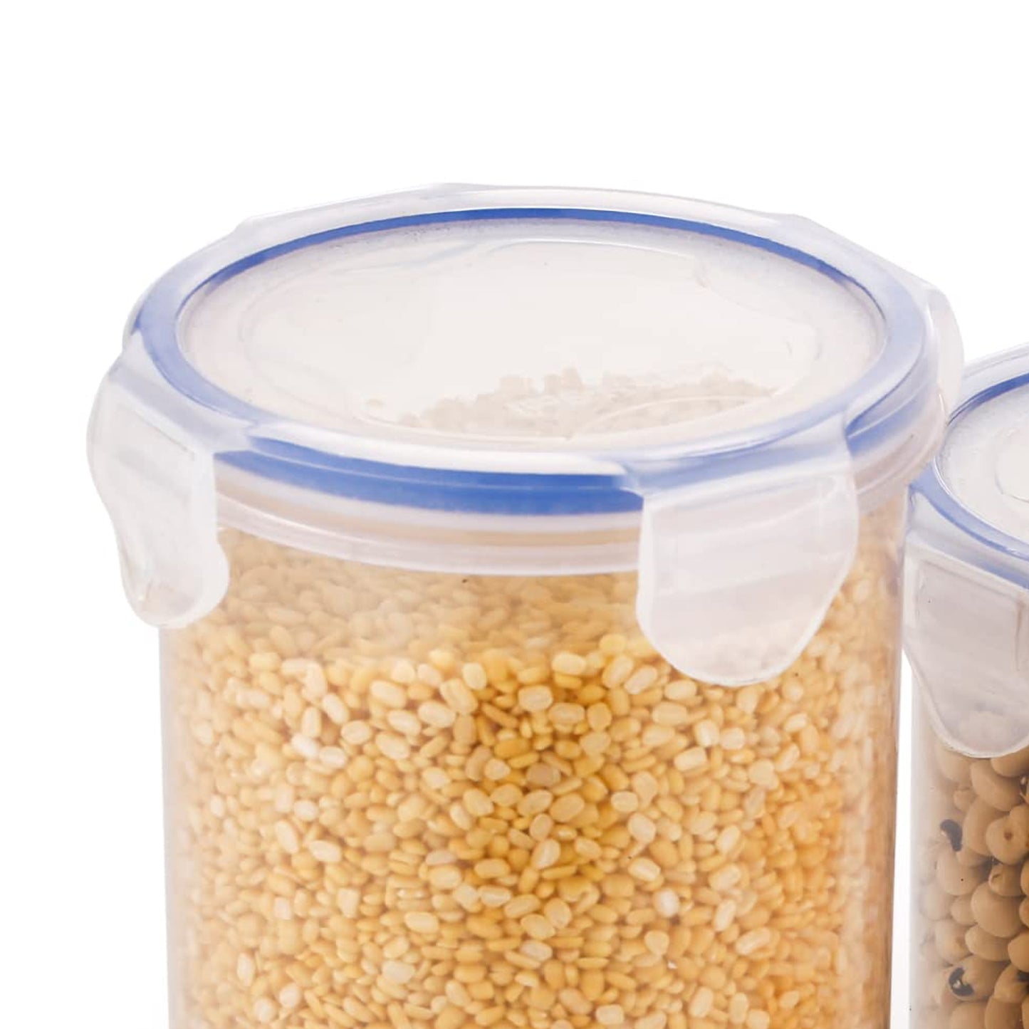 Round Plastic Airtight Food Storage Containers With Leak Proof Locking Lid Storage Container Set Of 3( Approx Capacity 500ml1000ml1500ml Transparent) - 3 Pc Set - Happy Price - Image 2
