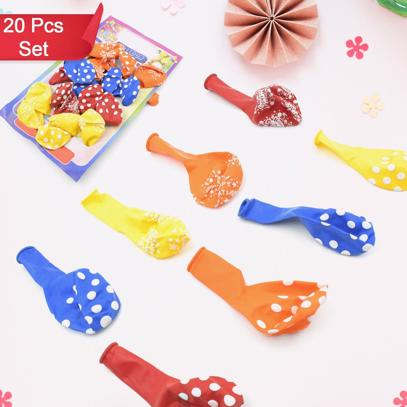 Colorful Balloons Kinds Of Latex Balloons For Birthday  Anniversary  Valentines  Wedding  Engagement Party Decoration Birthday Decoration Items For Kids Multicolor (20 Pcs Set) - Happy Price - Image 1