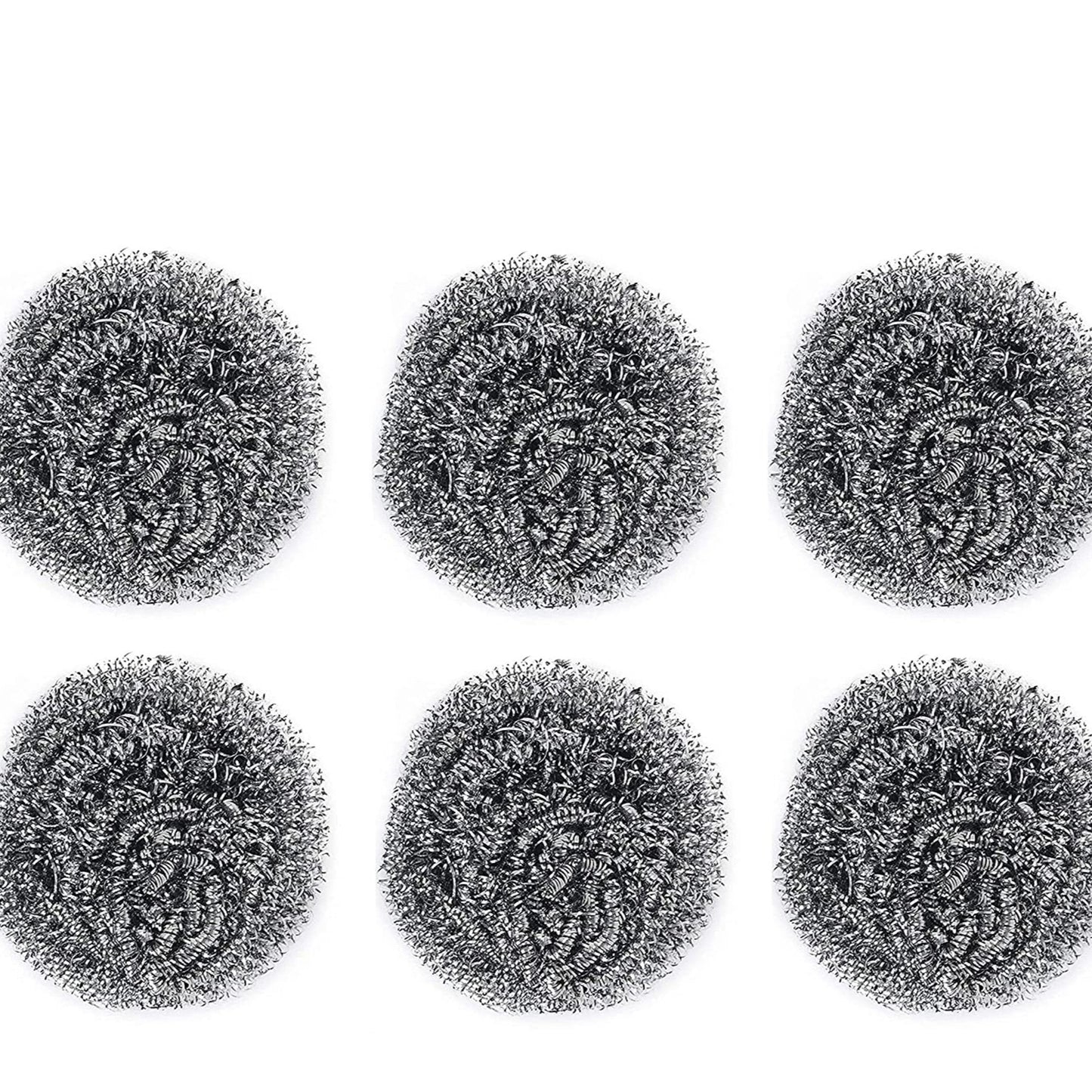 Round Shape Stainless Steel Scrubber (Pack Of 6) - Happy Price - Image 1