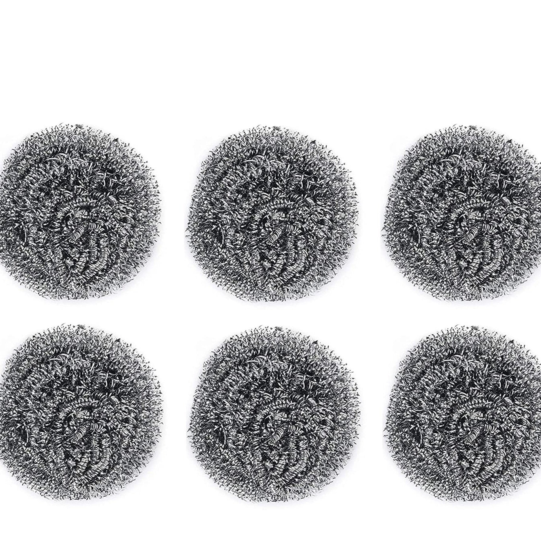 Round Shape Stainless Steel Scrubber (Pack Of 6) - Happy Price - Image 1