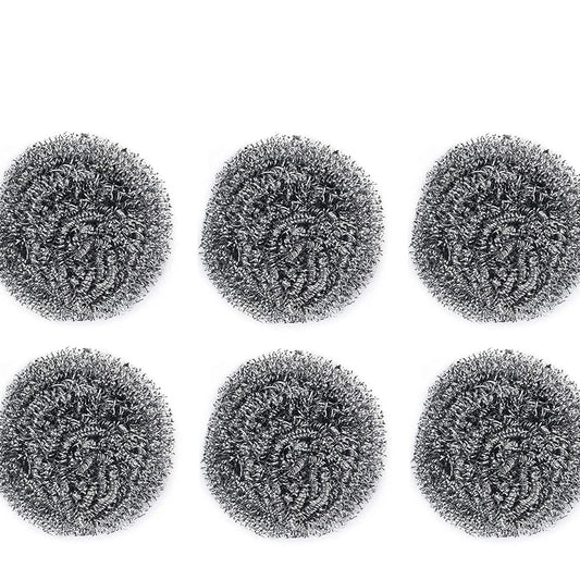 Round Shape Stainless Steel Scrubber (Pack Of 6) - Happy Price - Image 1