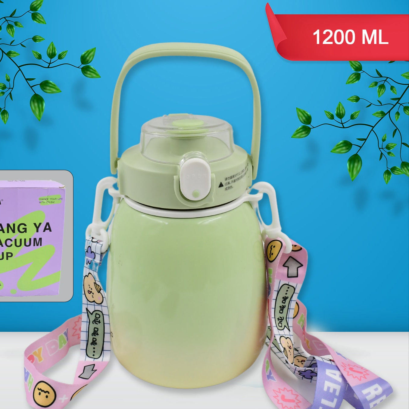 Stainless Steel Mug  Bottle Vacuum Insulated Cup With Handle (1200 Ml) - Happy Price - Image 1