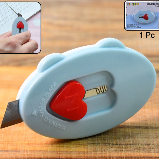 Mini Utility Cutter Knife with Heart Safety Lock (1 Pc) - Happy Price - Image 1
