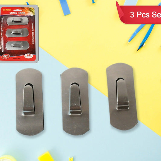 Self- Adhesive Hooks Heavy Duty Wall Hooks Hangers Stainless Steel Waterproof Sticky Hooks For Hanging Robe Coat Towel Kitchen Bathroom And. - Happy Price - Image 1