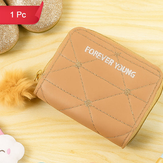 Cute Furry Zip Kids Wallet - 1 Pc - Happy Price - Image 1