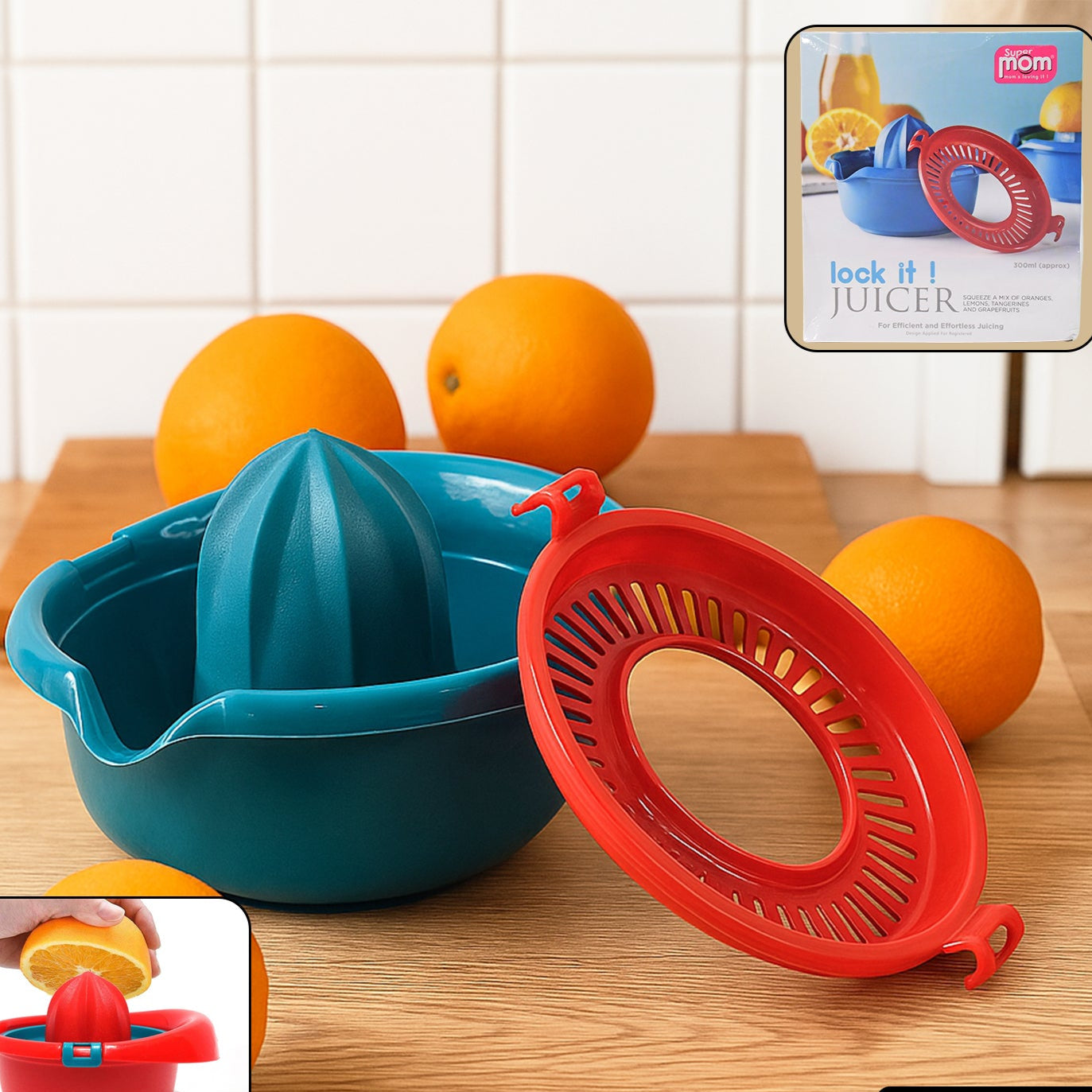 Premium Manual Citrus Juicer with Lock System - 1 Pc Hand Press for Oranges, Lemons - Happy Price - Image 1