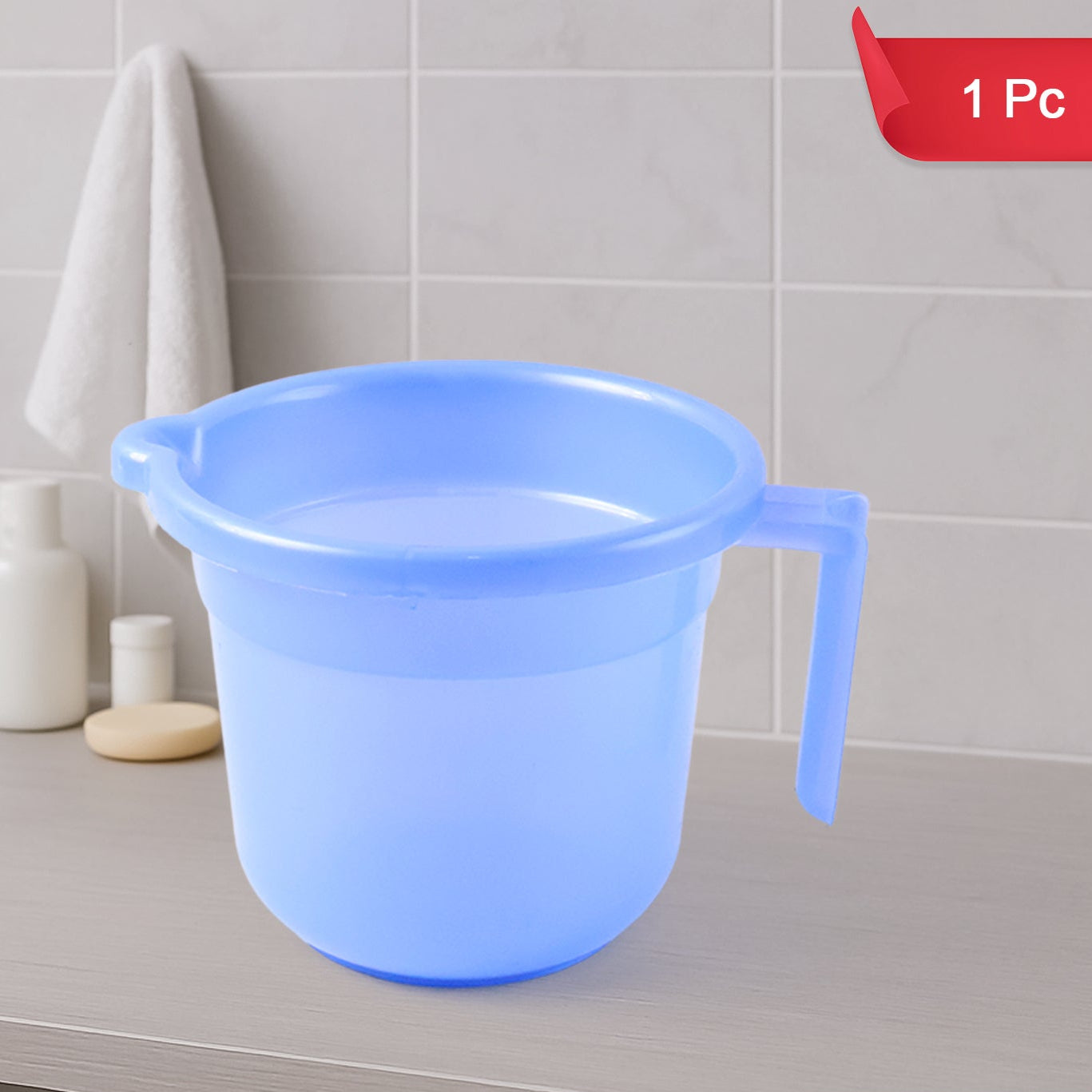 Unbreakable Plastic Bath Mug Approx 1000ml (1 Pc) - Happy Price - Image 1