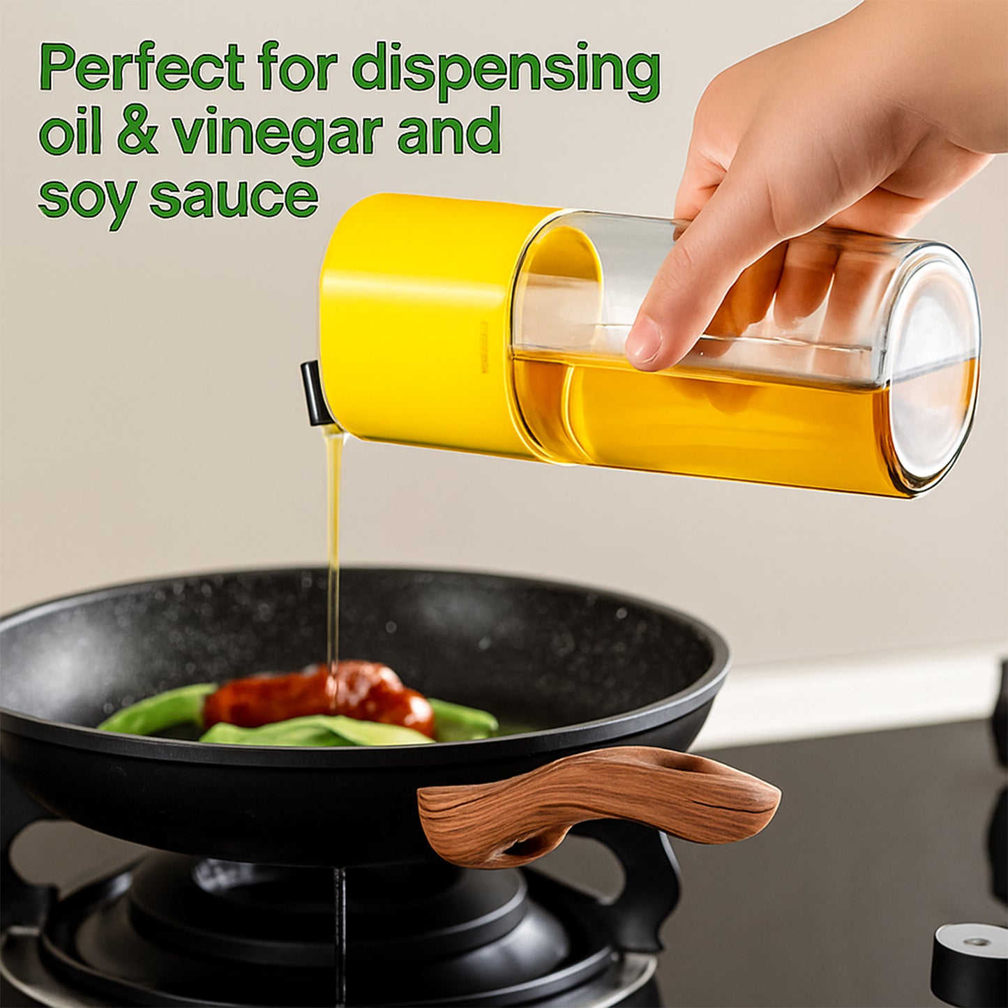 500 Ml Automatic Oil Dispenser Bottle With One-touch Controlled Pour Spout (1 Pc) - Happy Price - Image 4