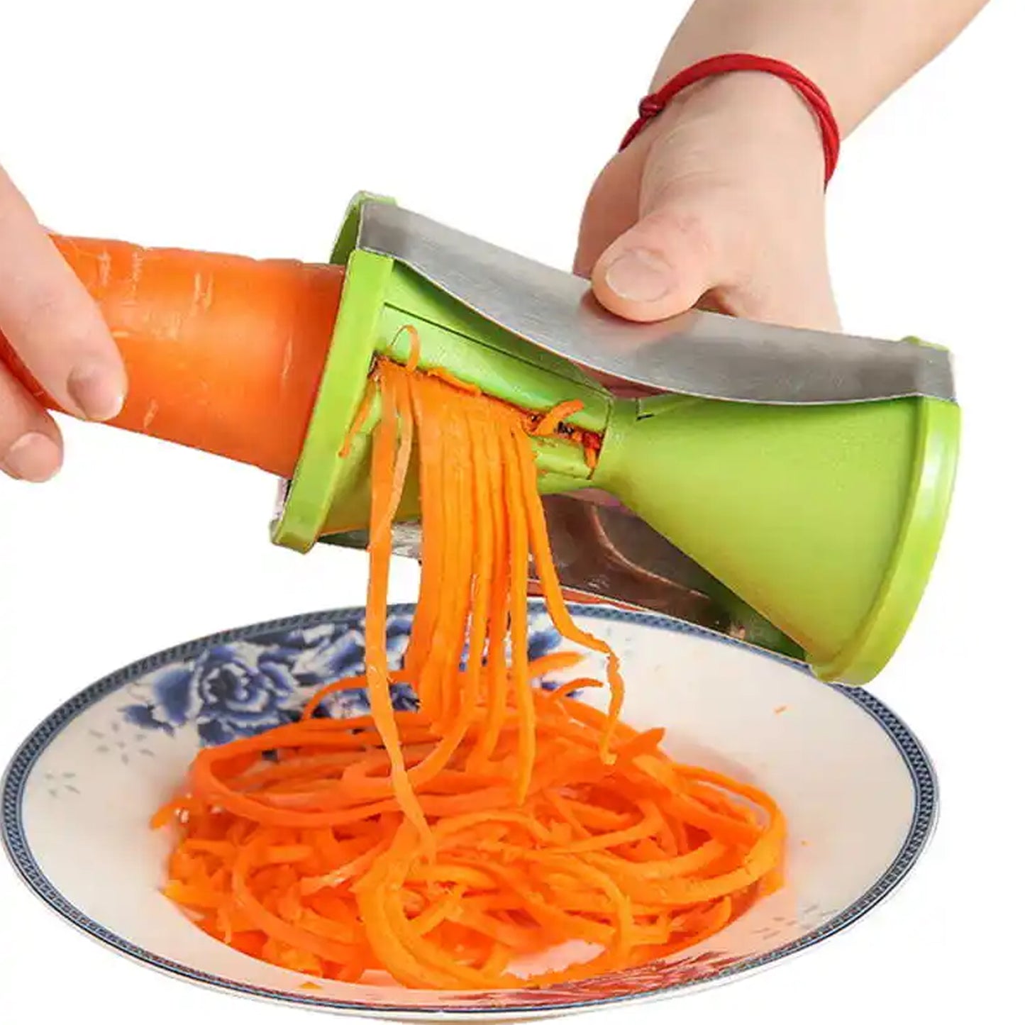 Portable Spiralizer Vegetable Slicer Handheld Spiralizer Peeler Stainless Steel Spiral Slicer For Salad Vegetables Fruit Slicer - Happy Price - Image 5