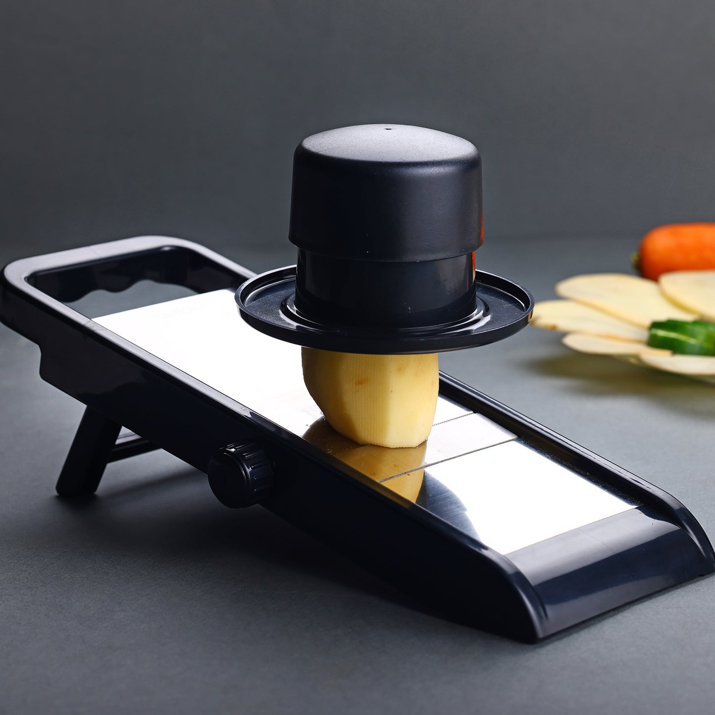 Premium Multipurpose Potatoonion Slicer And Grater Potato Slicer For Chips Vegetable Slicer Machine Chips Cutter Potato Slicer For Chips Onion Slicer (Adjustable Slicer) - Happy Price - Image 6