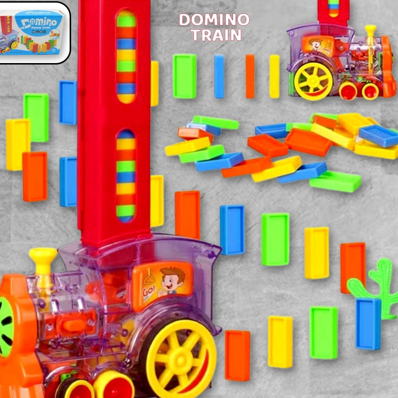 Play Game Transparent Funny Train Engine With Blocks Set 60 Blocks Toy With Music And Lights Automatic Blocks Toy Train Set For Kids ( Batteries Not Included) - Happy Price - Image 1