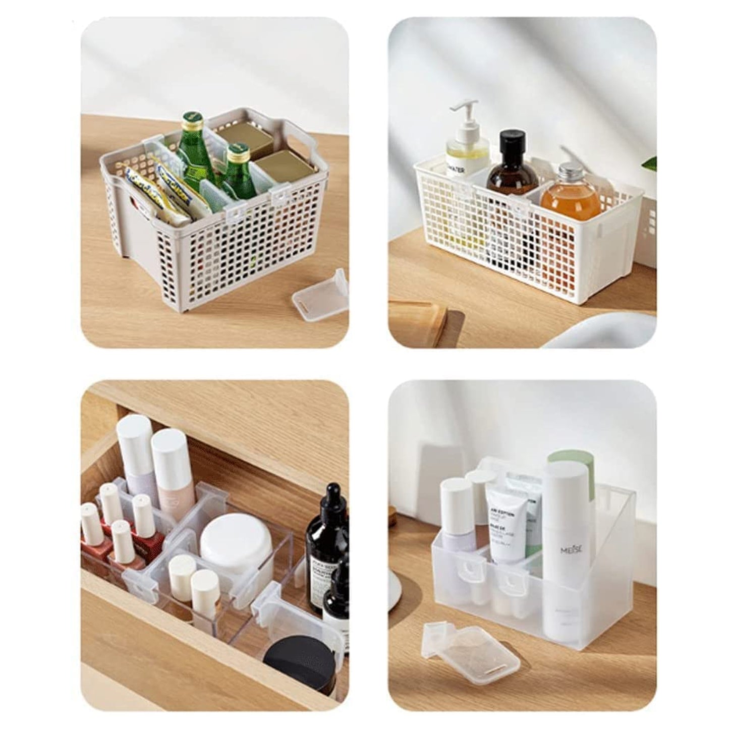 Multi-Purpose Plastic Storage Baskets – 10-Piece Space-Saving Organizer for Home & Refrigerator - Happy Price - Image 3