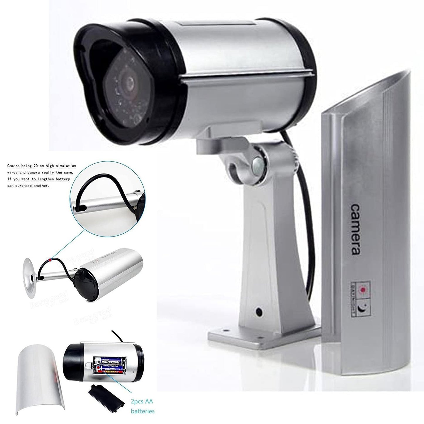 Wireless Security Cctv False Outdoor Fake Dummy Piece Ir Camera - Happy Price - Image 3