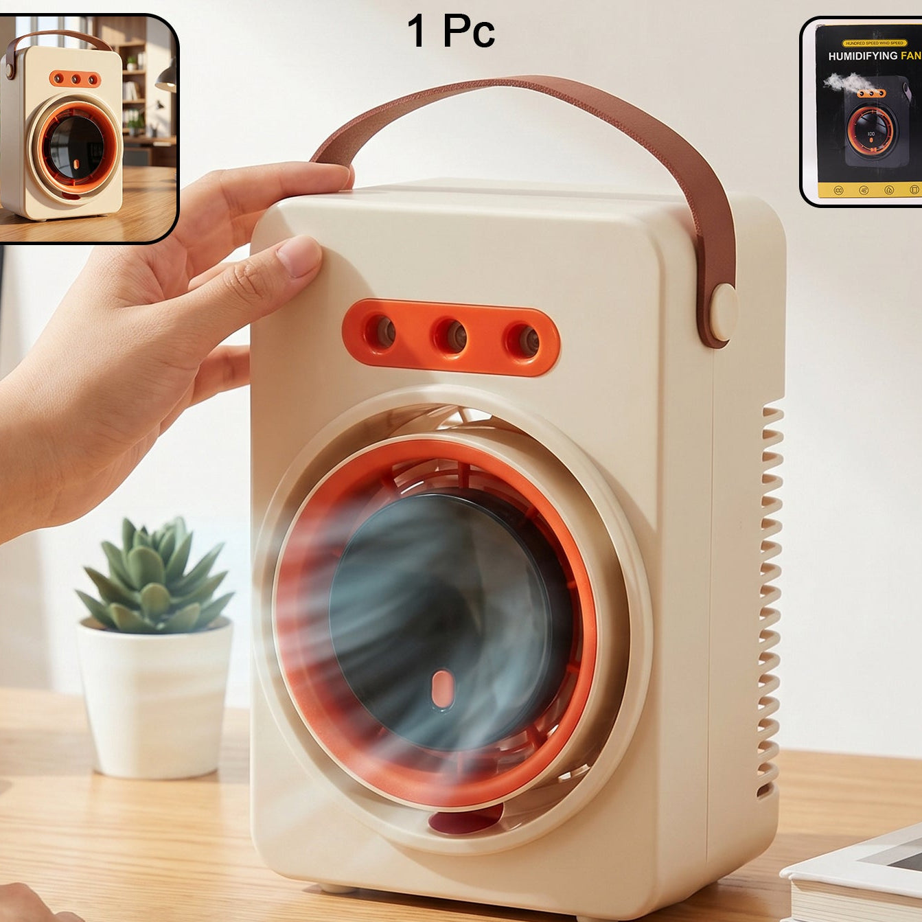 Portable Humidifying Air Cooling Fan With Display (1 Pc)