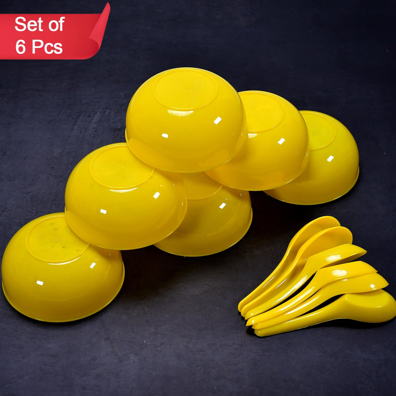 Soup Bowl Spoon Set Plastic For Kitchen  Home Use - Happy Price - Image 1