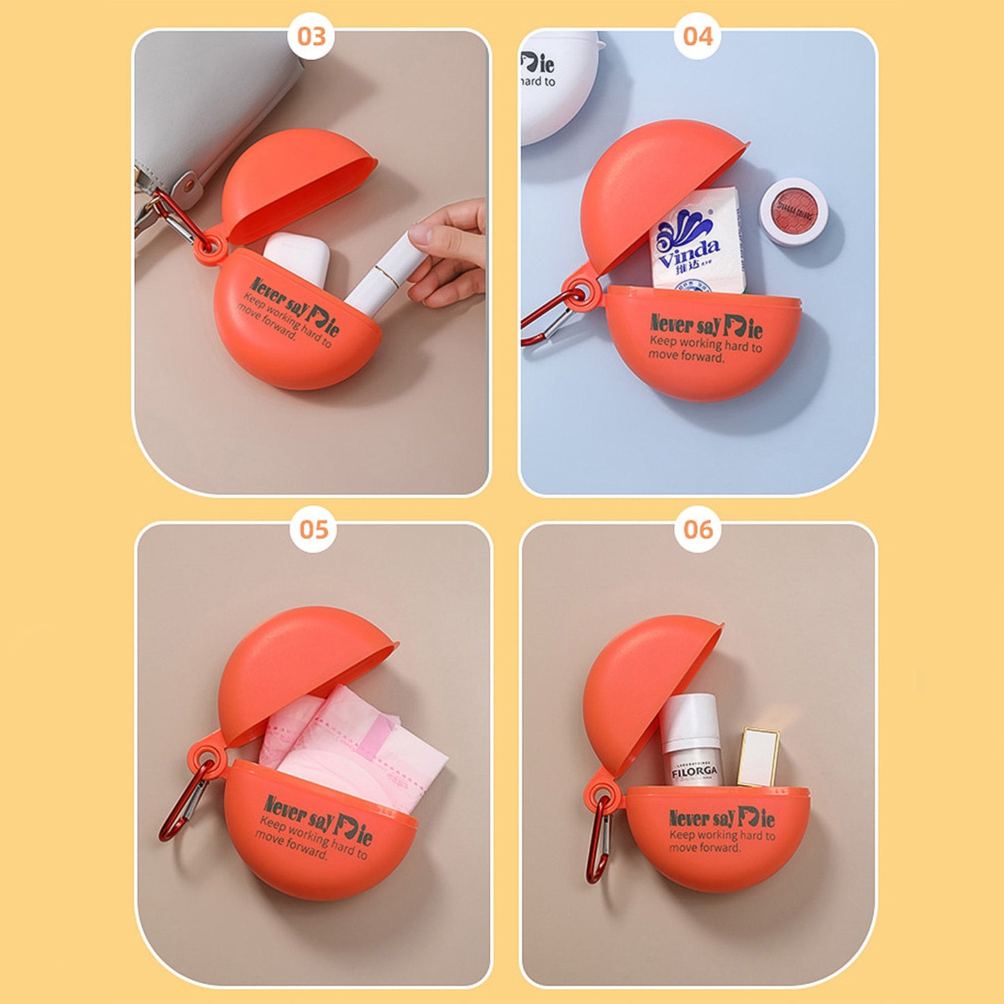 Portable Round Plastic Organizer Box with Keychain - 1 Pc - Happy Price - Image 3