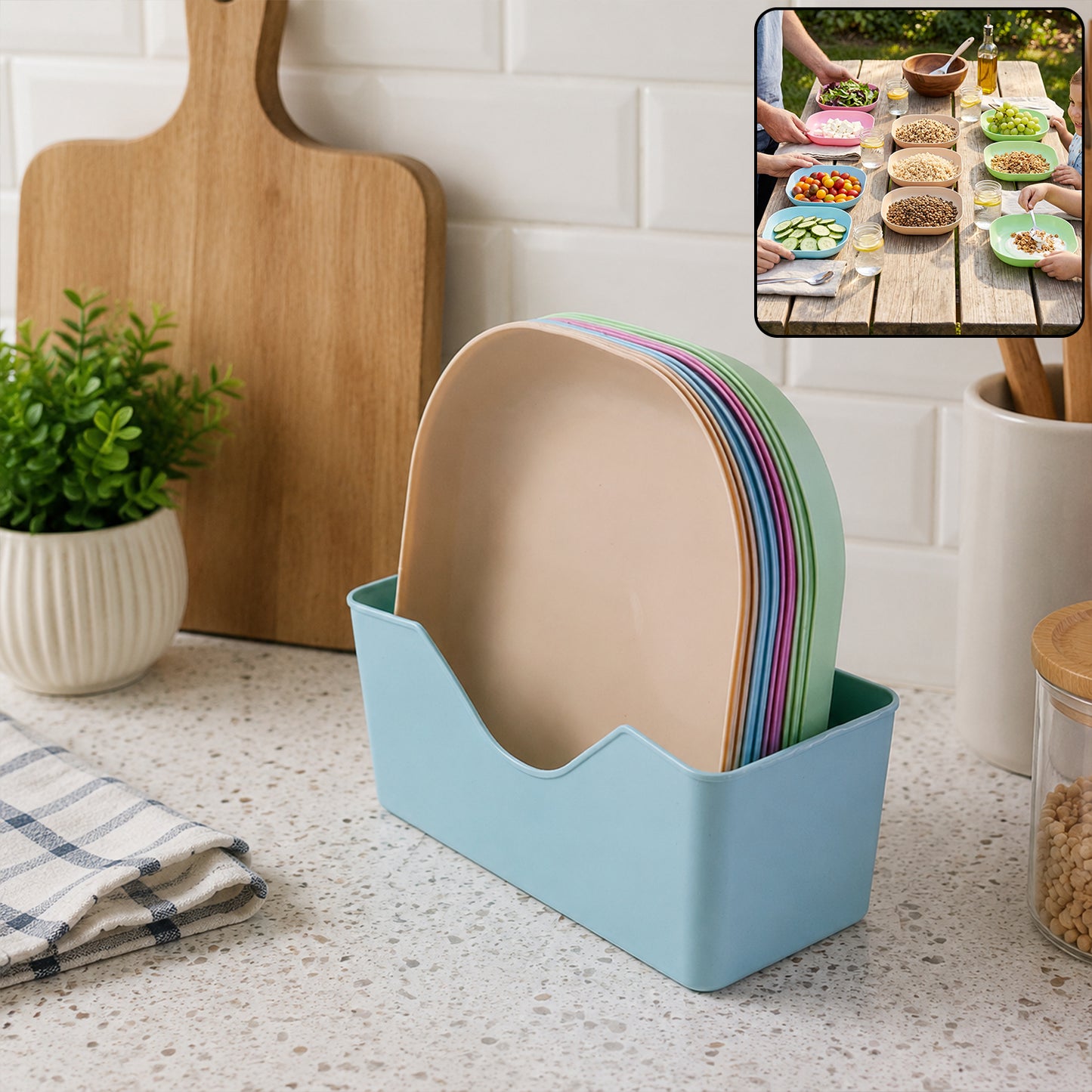 11-Piece Multi-Compartment Snack Serving Tray Set for Parties - Happy Price - Image 3