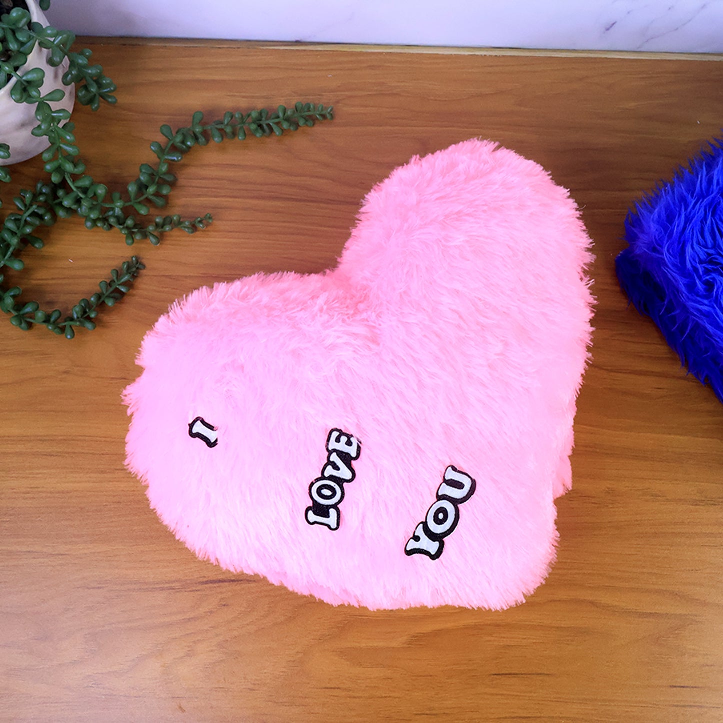 Soft Plush Heart Cushion with 'I Love You' Embroidery - Romantic Gift (1 Pc) - Happy Price - Image 4