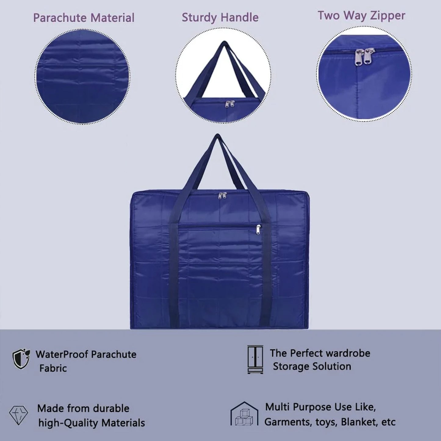 Large Blanket Storage Bag Organizer (1 Pc, 60x47x33 cm) - Happy Price - Image 5