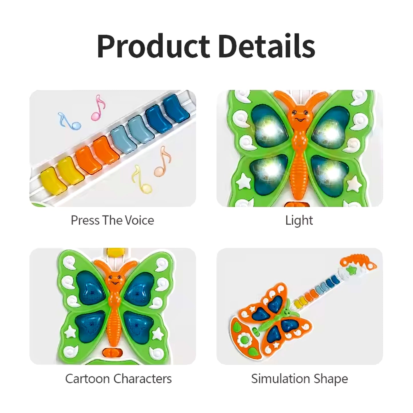 Butterfly Guitar Toy With Light And Music Toy (1 Pc  Battery Not Included) - Happy Price - Image 6