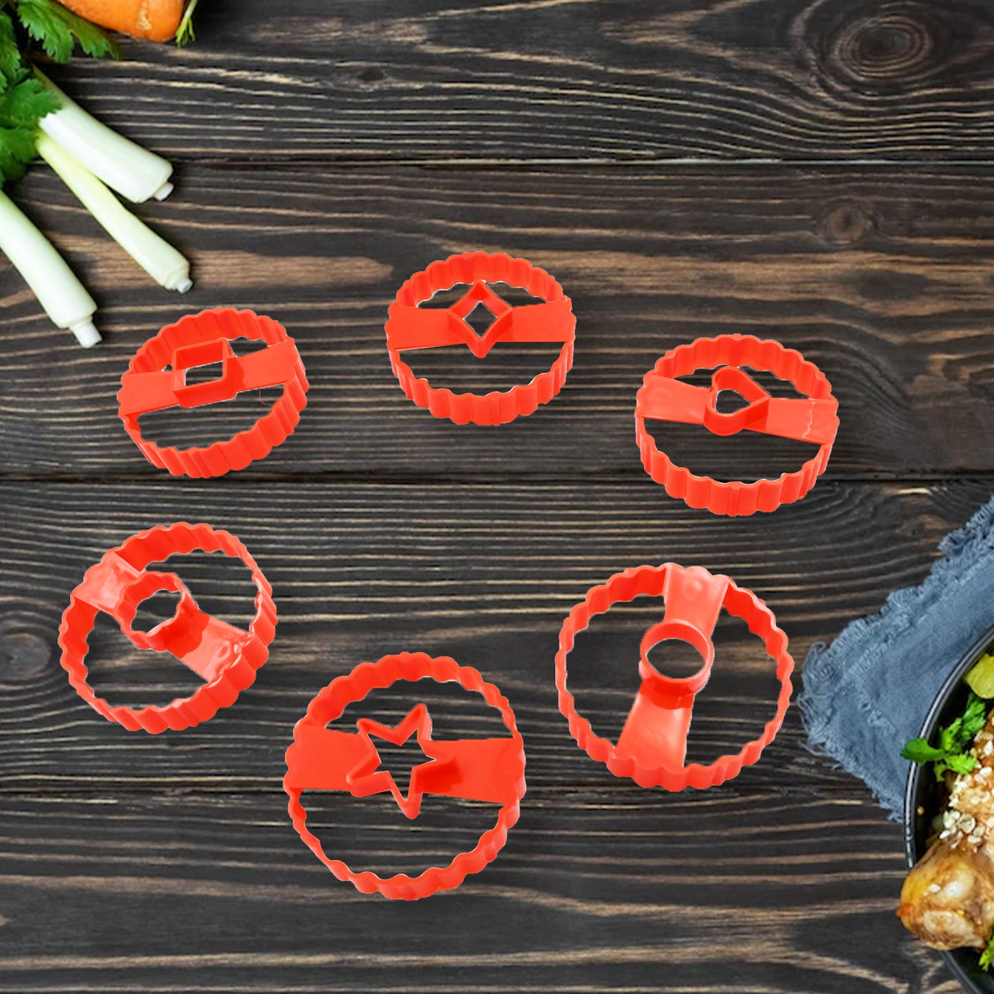 5978  Cookie Cutters Set Plastic Easter Biscuit Cutting Tool For Diy Cake Decoration Fondant Biscuit Cookie Pastry Sandwich (6 Pc Set ) - Happy Price - Image 5