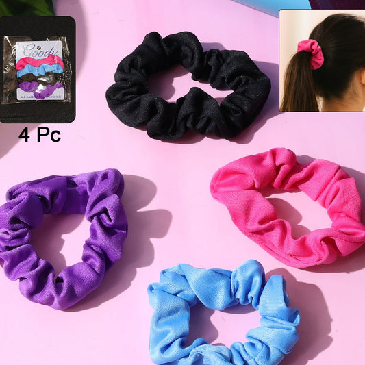 Set of 4 Soft Fabric Hair Ties - Gentle Ponytail Holders for All Hair Types - Happy Price - Image 1