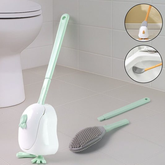 Flexible Silicone Toilet Cleaning Brush Set - Happy Price - Image 1