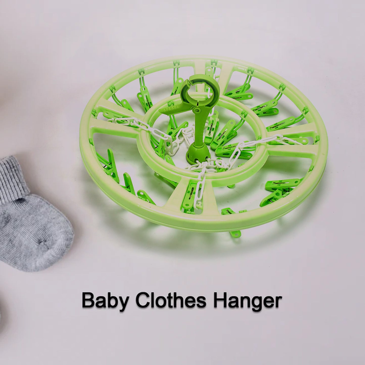 Plastic Round Cloth Drying Hanging Hanger ( 15 Clips ) - Happy Price - Image 3
