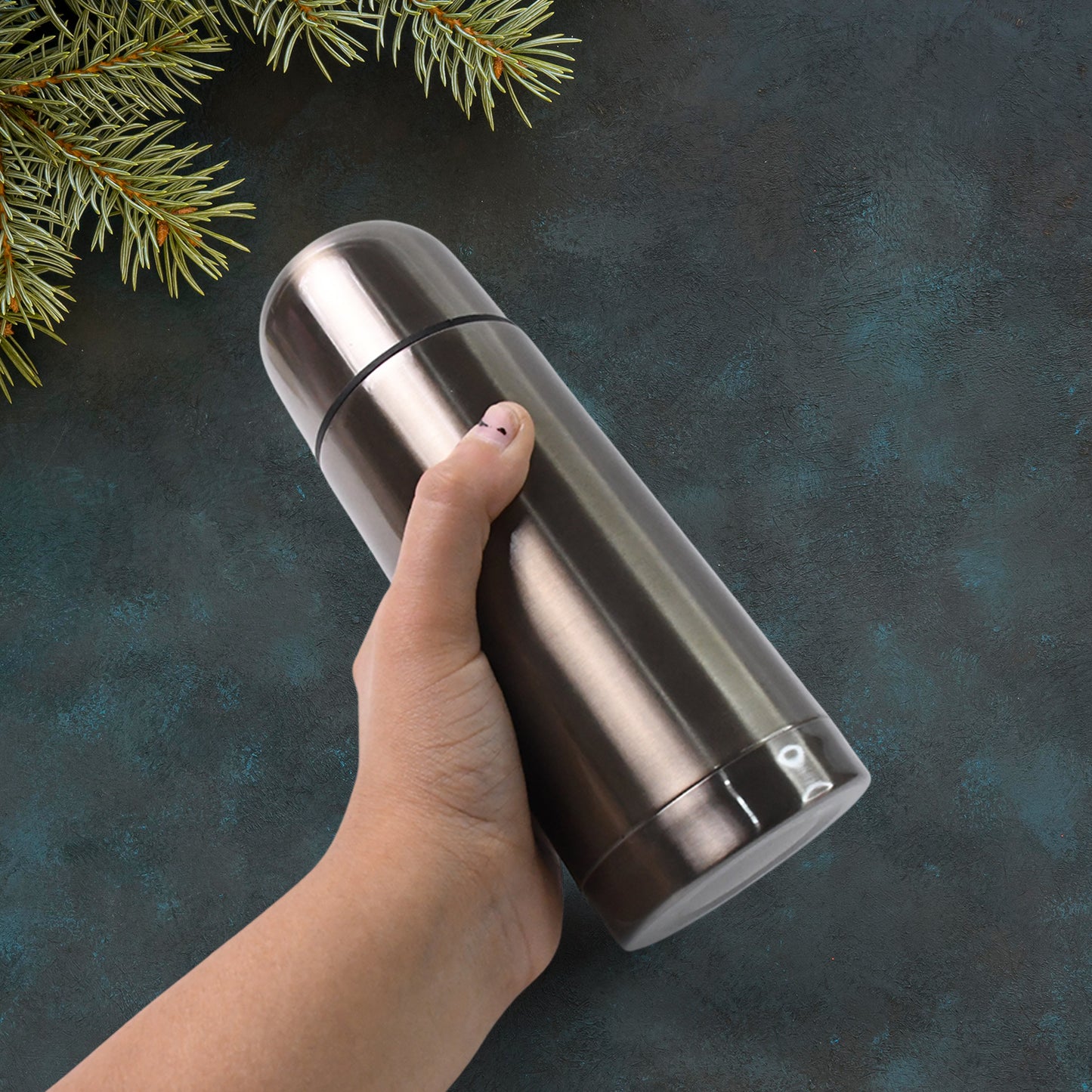 Stainless Steel  Hot And Cold Water Bottle With Push-down Lid (350ml) - Happy Price - Image 2