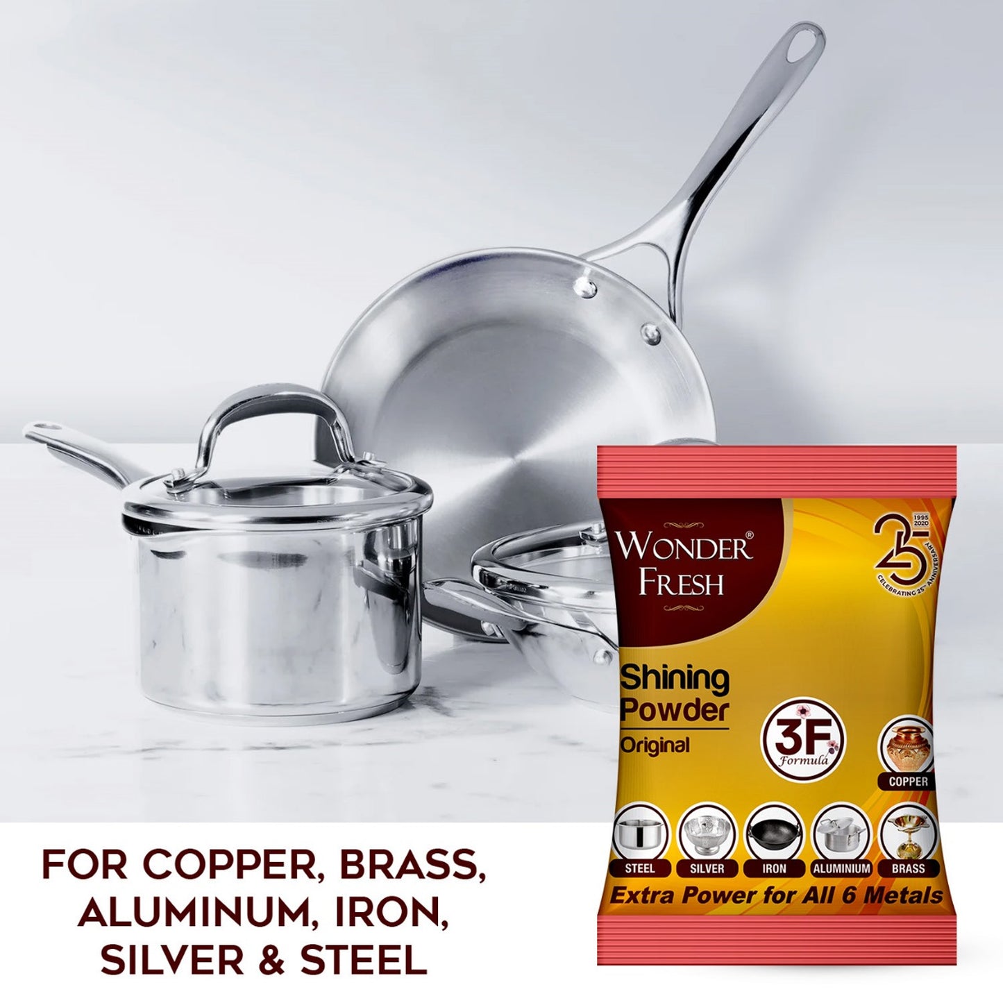 Shining Powder Cleans And Polishes Copper Brass Silver Aluminum Iron And Steel Removes Tarnish And Oxidation (200 Gm) - Happy Price - Image 5