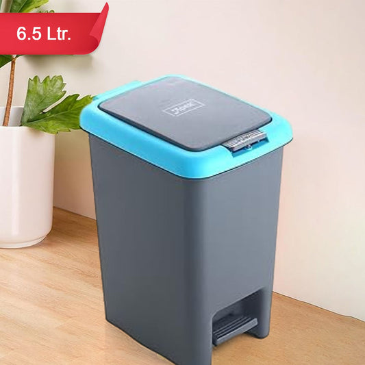 Apex 6.5 Litre Push Pedal Dustbin with Removable Basket - Mix Color - Happy Price - Image 1