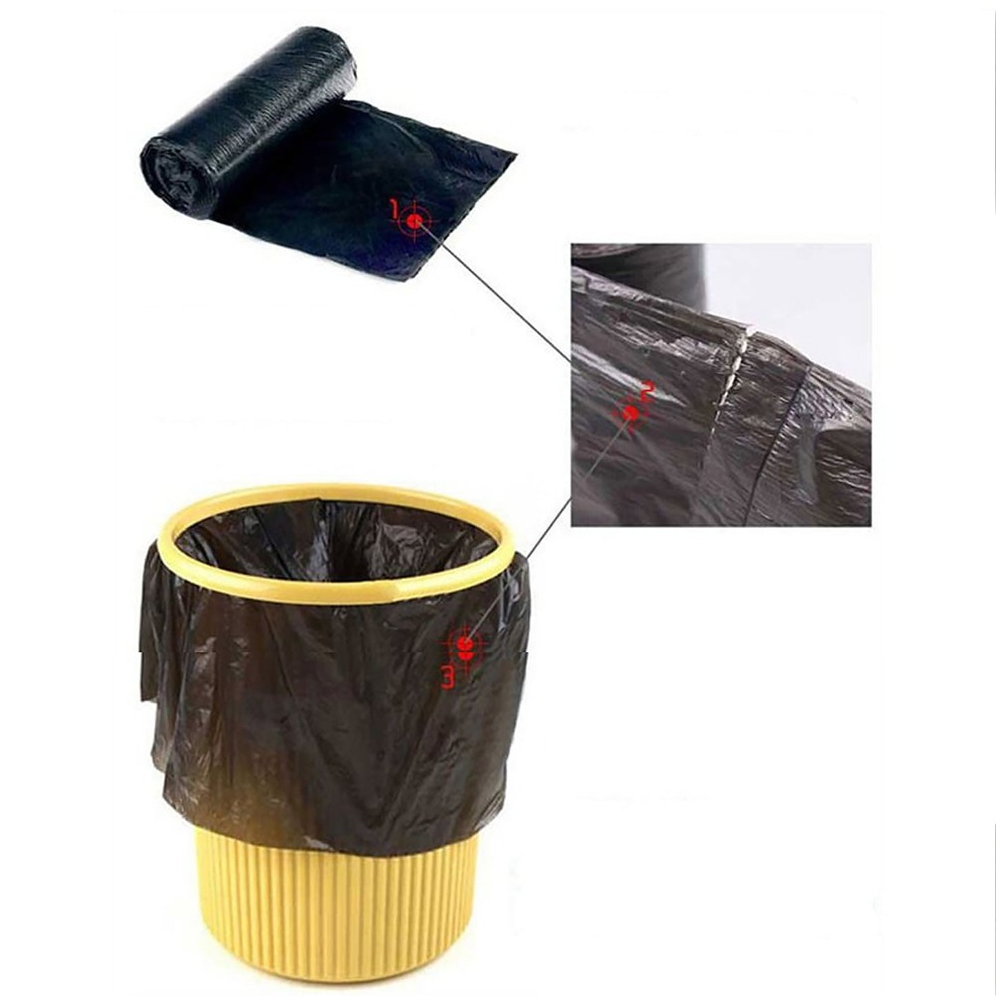 Black Garbage Bags  Dustbin Bags  Trash Bags 45x50cm (1pc) - Happy Price - Image 5