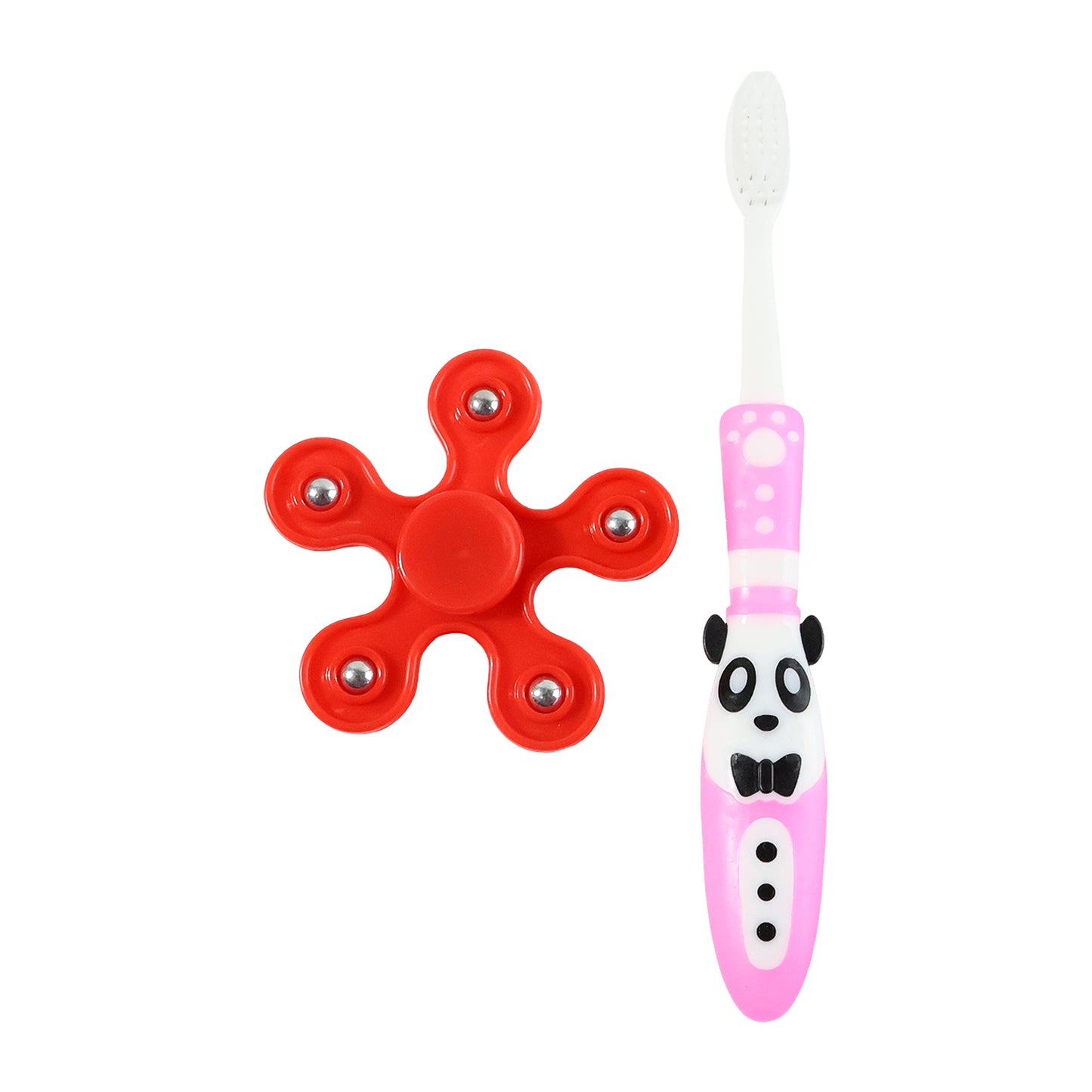 Kids Toothbrush & Fidget Spinner Fun Set - Panda Design - Happy Price - Image 4