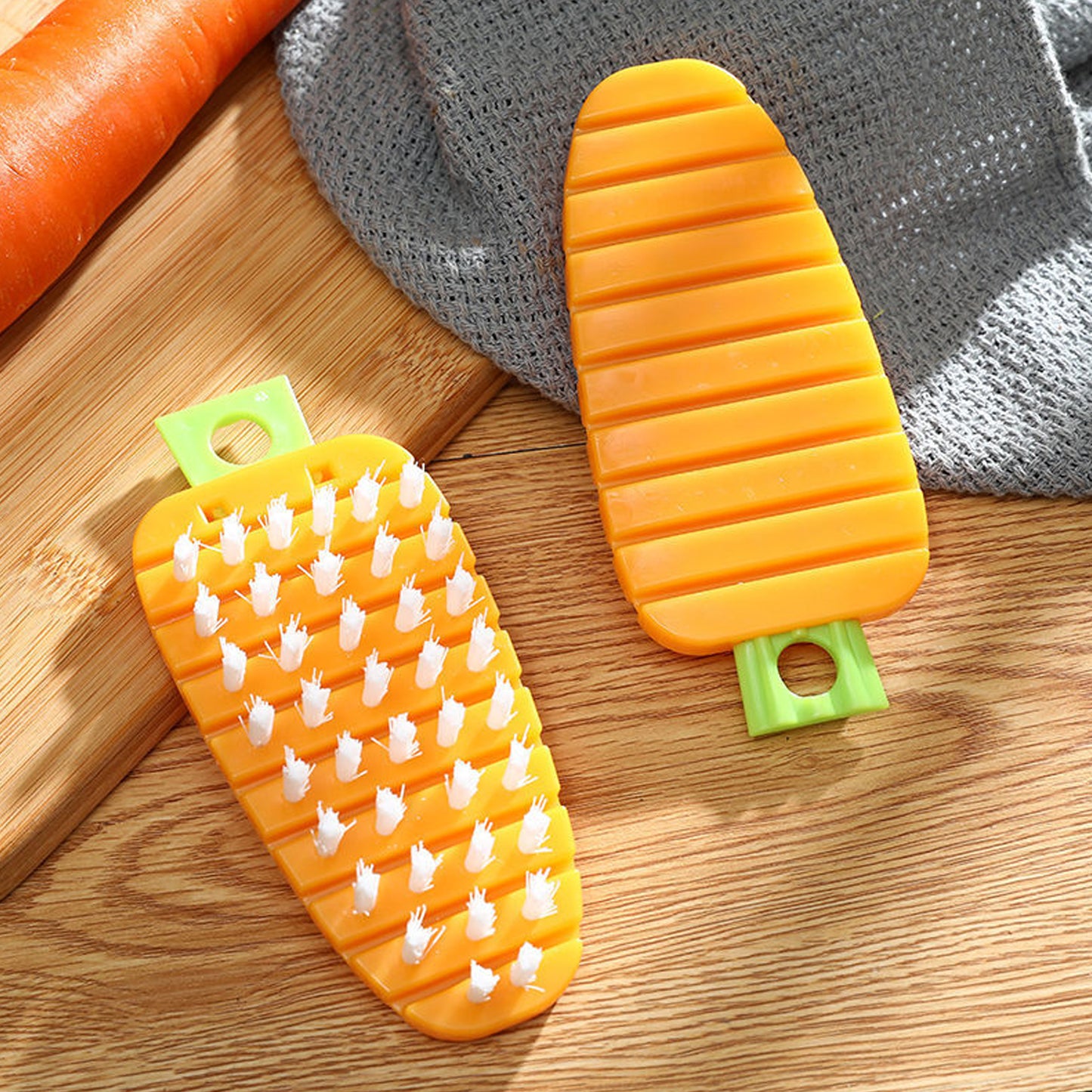 Vegetable Scrubbing Brush Vegetable Scrubber Nontoxic Fruit Brush Carrot Shape Vegetable Brush For Potato For Vegetable - Happy Price - Image 5