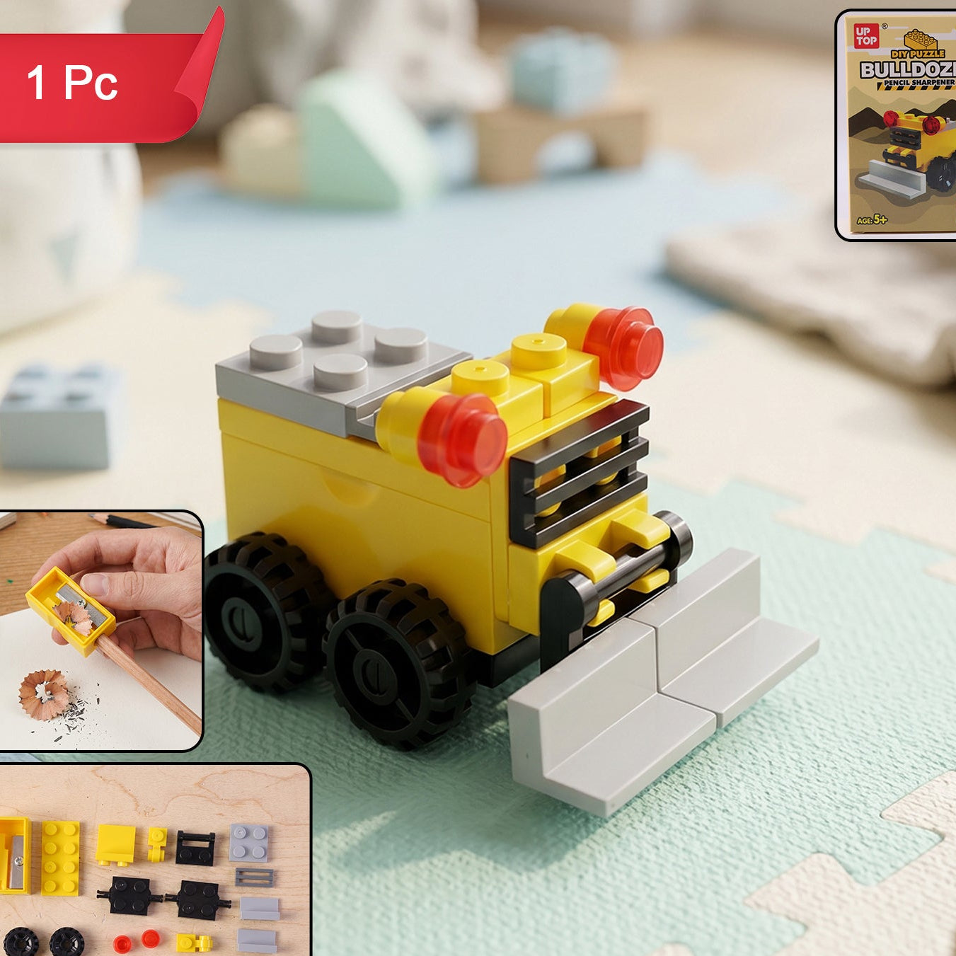 Cute Bulldozer Pencil Sharpener Toy - Fun And Interactive Desk Toy