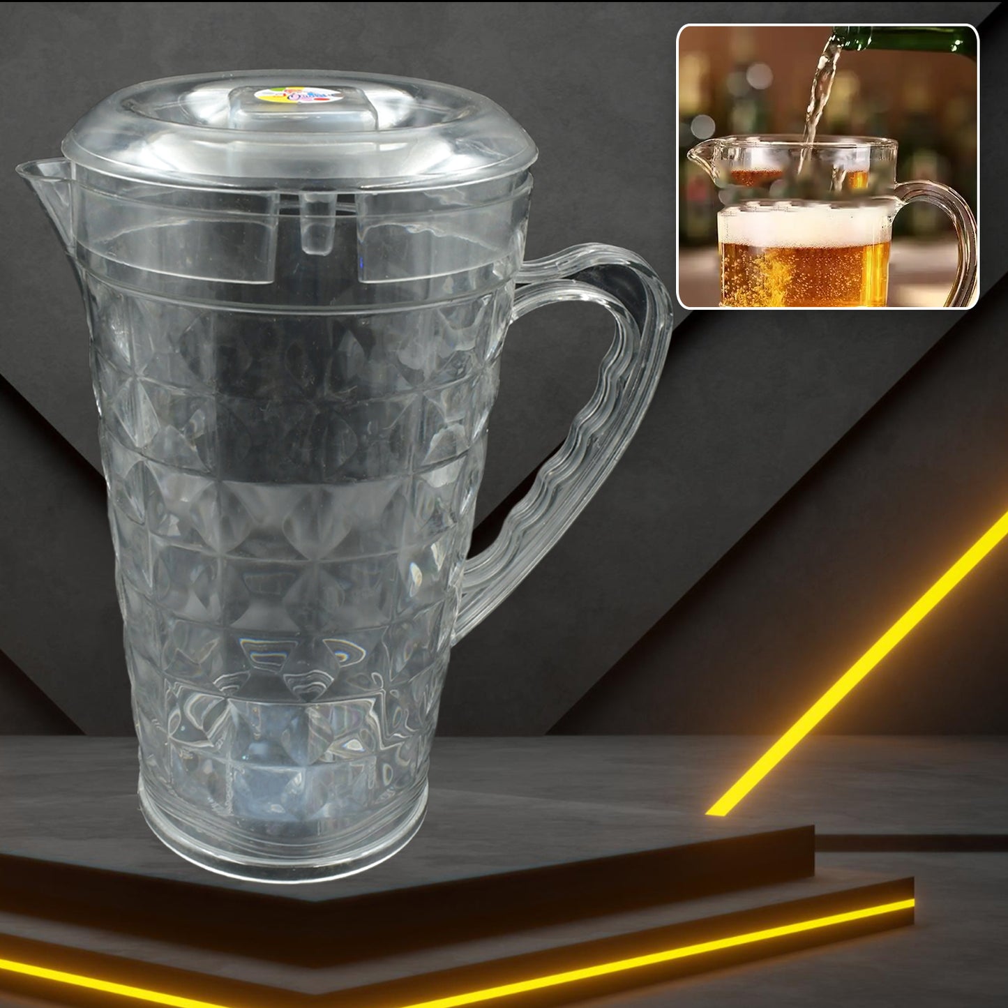 Mocktail Pet Jug  Plastic Jug With Lid Drinking Beverage Jag Transparent Tableware  Reusable Bpa Free Plastic Water Jug For Home Use Perfect For Home Restaurants - Happy Price - Image 6