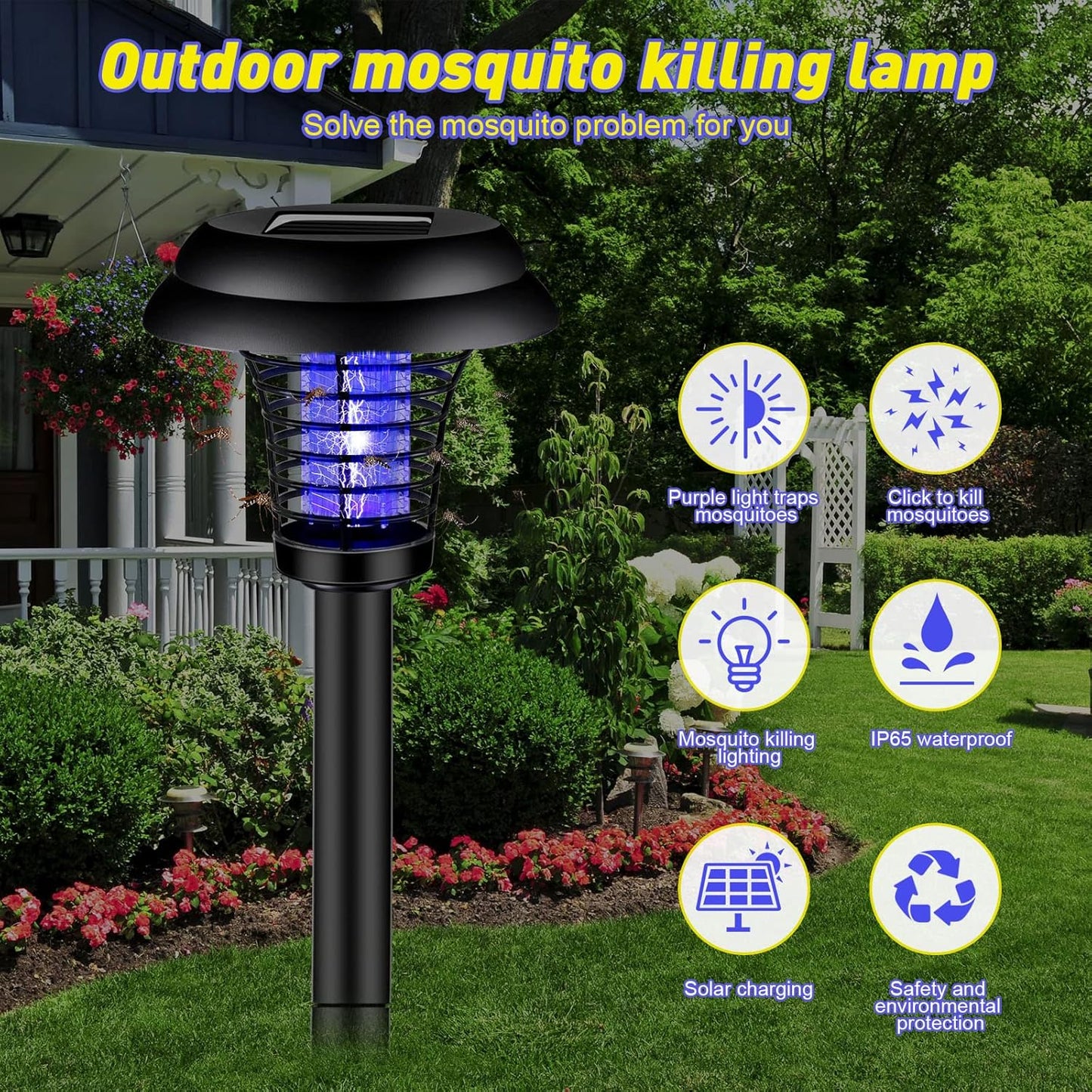 Solar Powered UV LED Mosquito Zapper & Garden Light (1 Pc) - Happy Price - Image 3