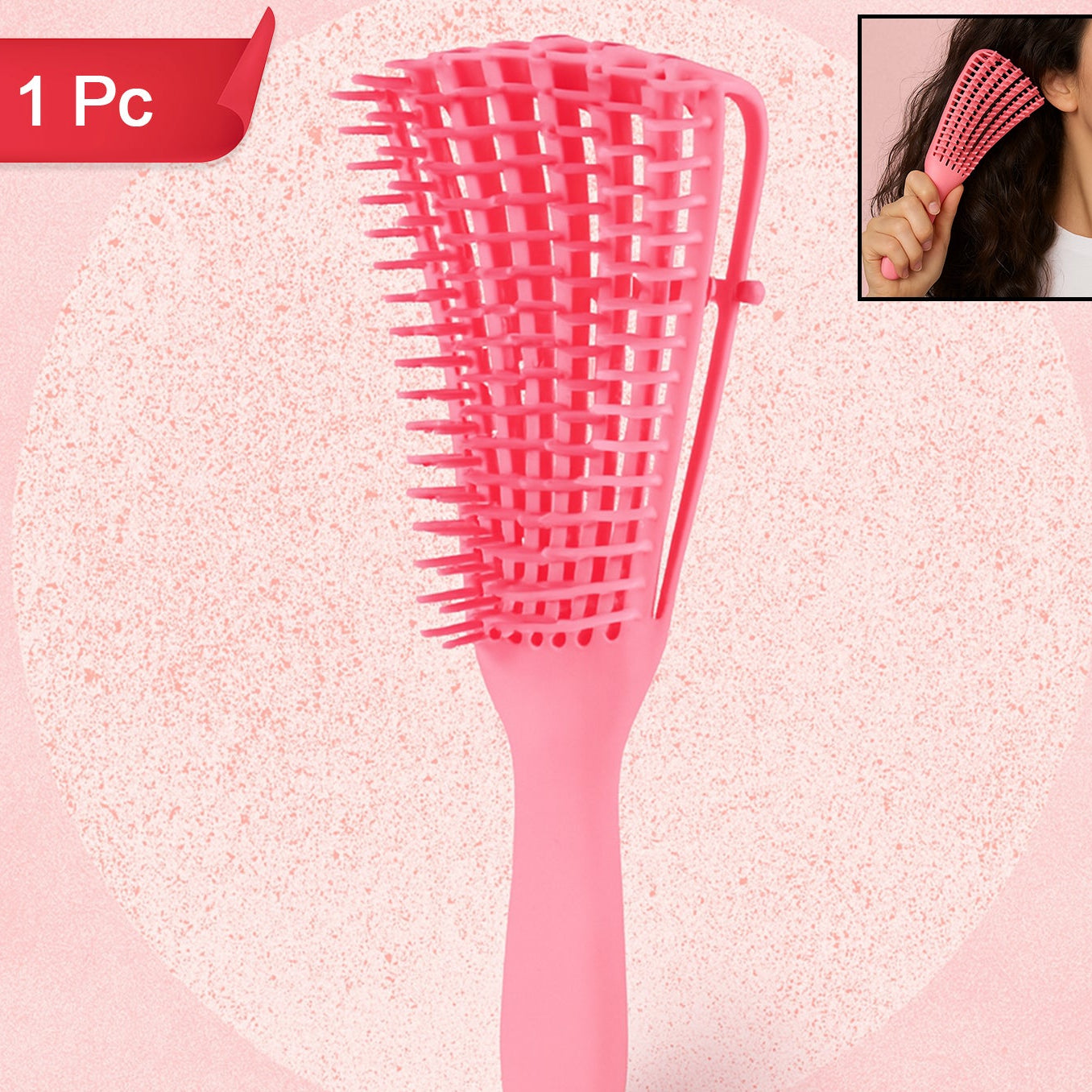 Flexible Detangling Hair Brush for All Hair Types - 1 Pc - Happy Price - Image 1