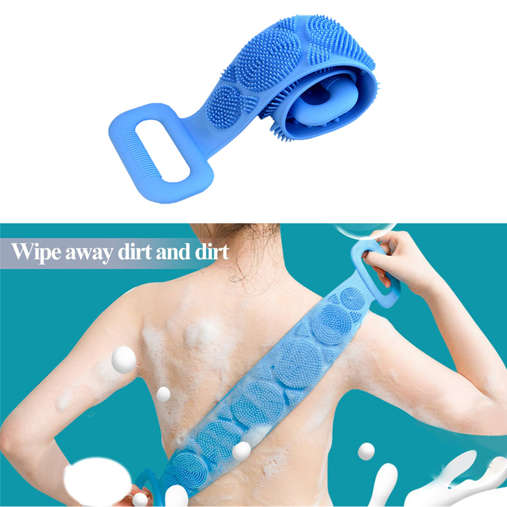 Silicone Body Back Scrubber Double Side Bathing Brush For Skin Deep Cleaning - Happy Price - Image 6
