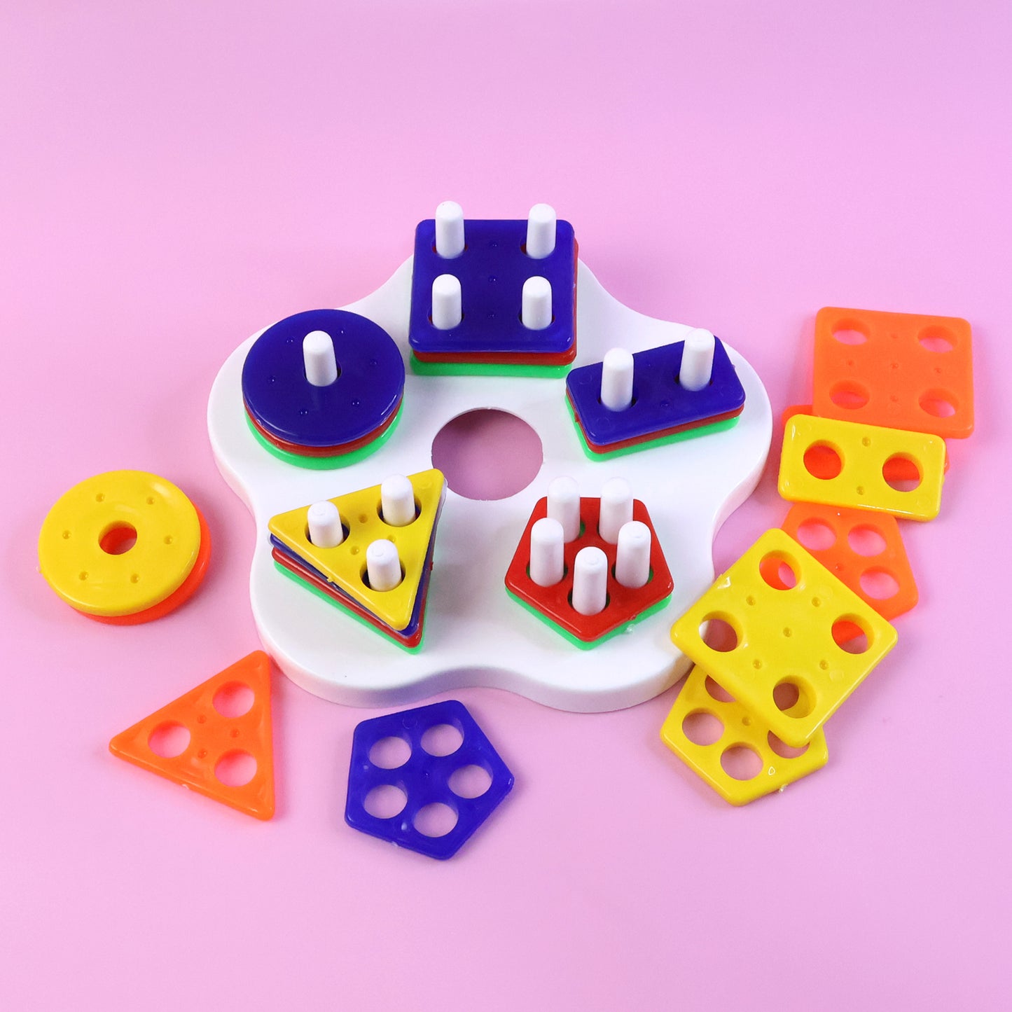 Geometric Shape Stacking and Sorting Toy for Toddlers - Happy Price - Image 4
