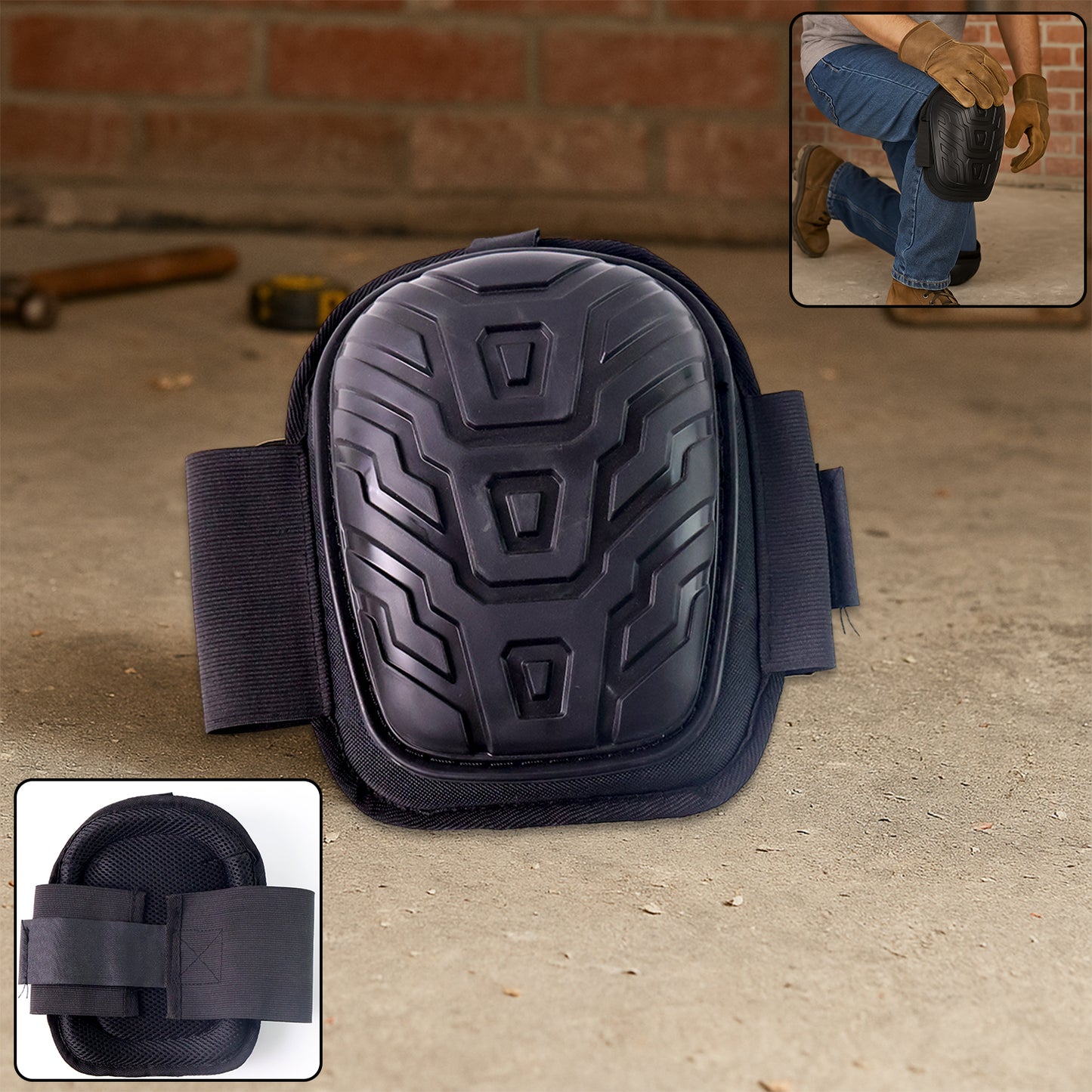 Heavy-duty Work Knee Pad With Shock-resistant Shell  Adjustable Straps (1 Pc) - Happy Price - Image 2