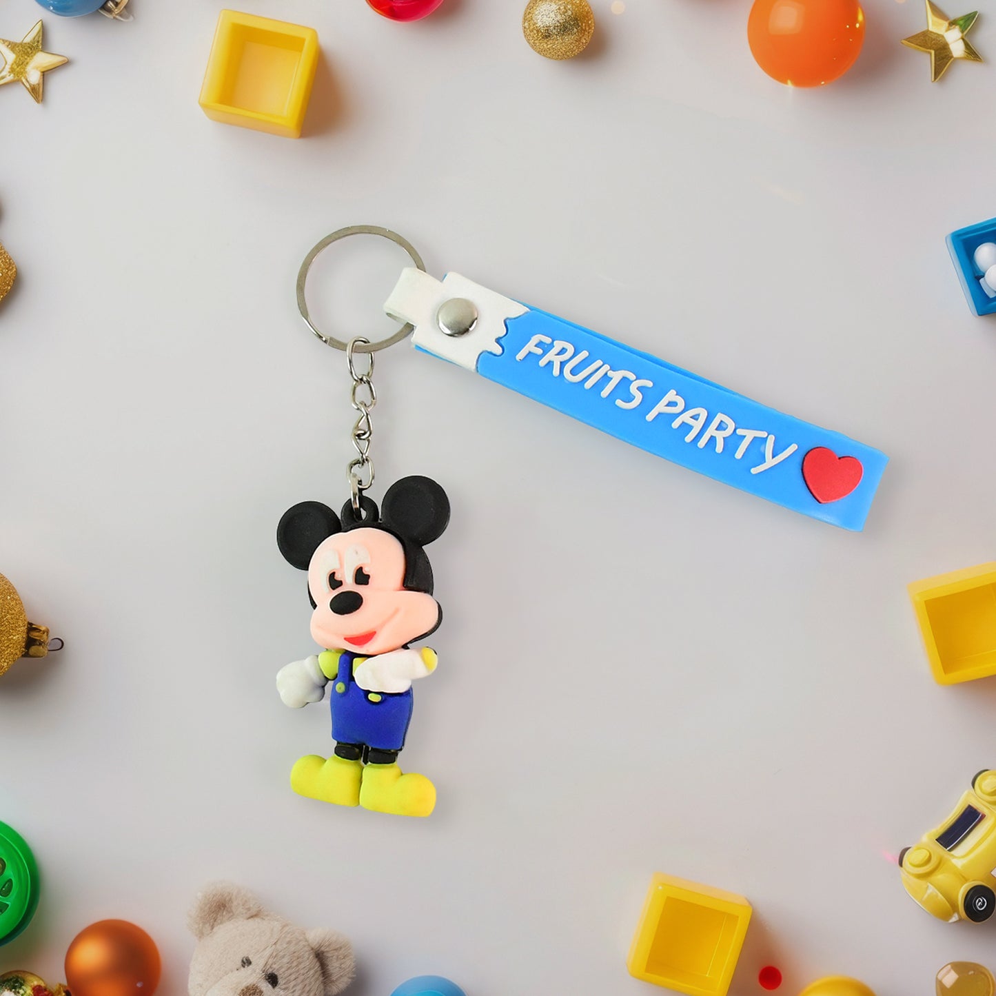 Cute Cartoon Silicone 3d Key Chain With Metal Hook  Strap (Pack Of 1) - Happy Price - Image 2