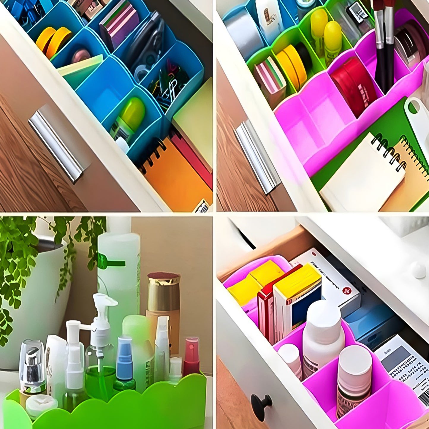 5-compartments Sockshandkerchiefunderwear Storage Box Socks Drawer Closet Organizer Storage Boxes (Pack Of 4) - Happy Price - Image 4