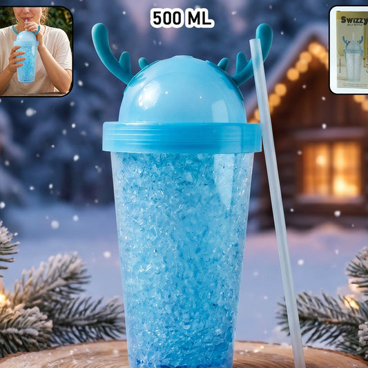 Stylish Swizzy Jelly Tumbler With Straw And Fun Lid (1 Pc 500ml)